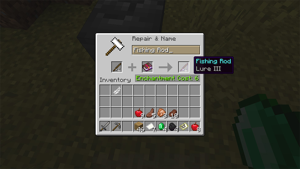minecraft fishing rod enchantment lure