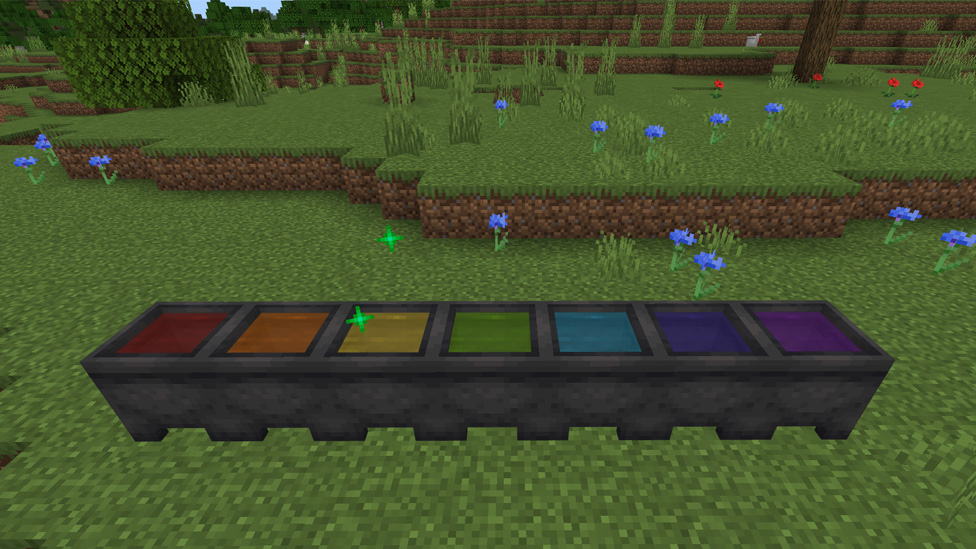 Colored water in cauldrons. This feature is exclusive to Bedrock Edition.