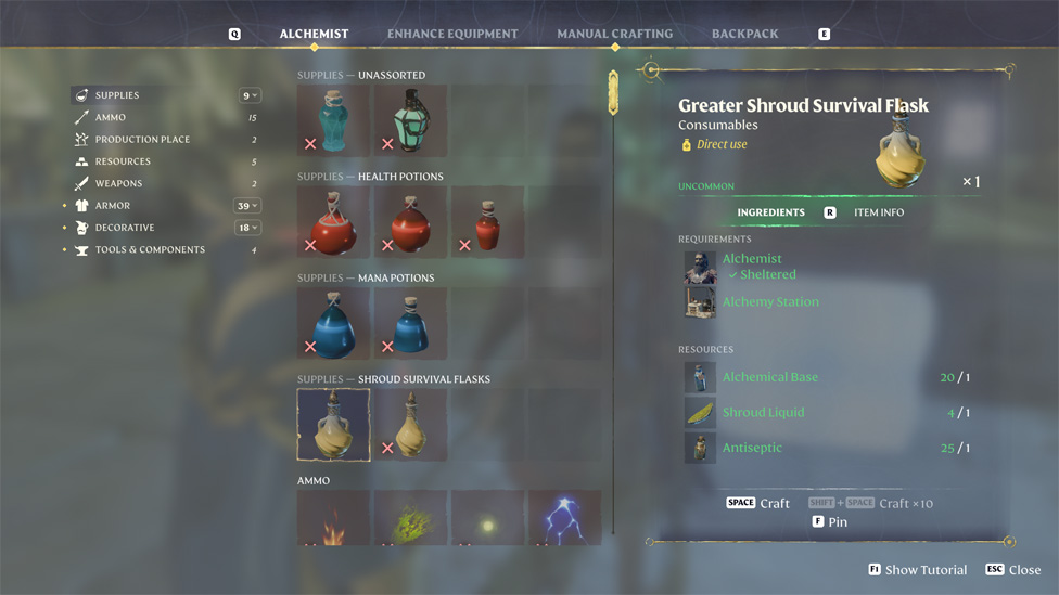 Greater Shroud Survival Flask