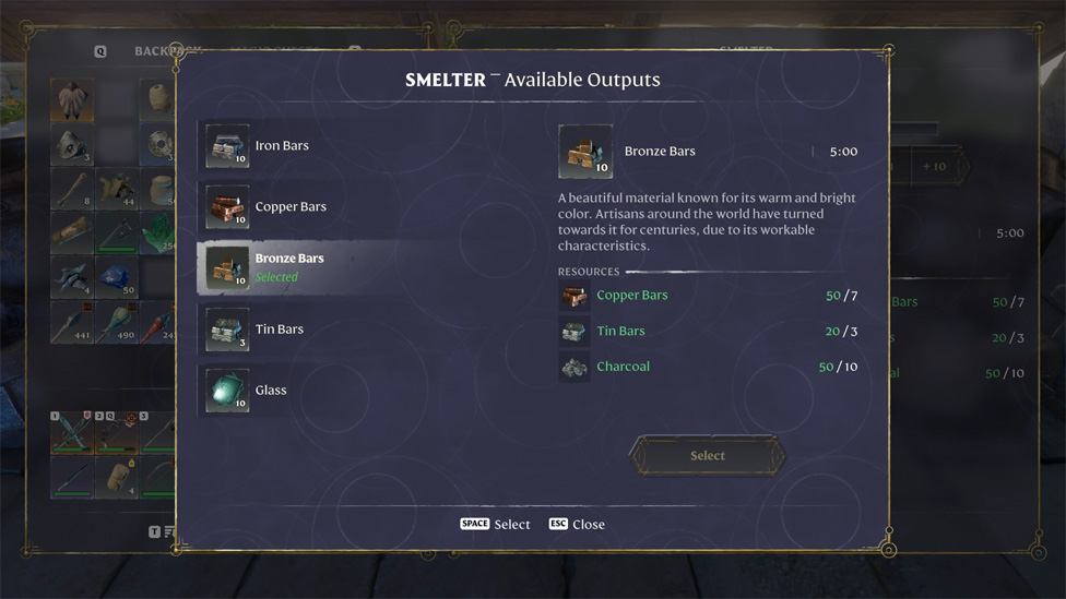 Smelting Bronze Bars