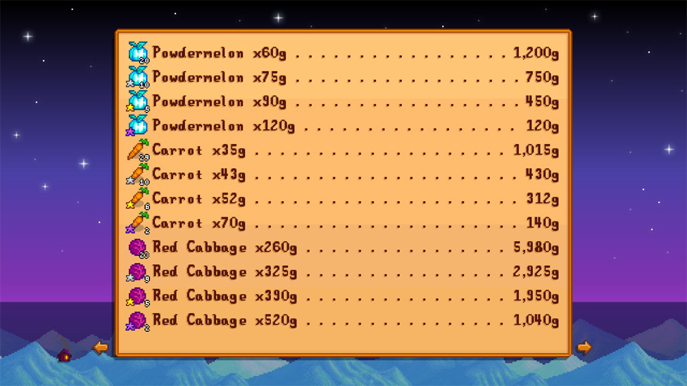 Different Grades of Crop Quality