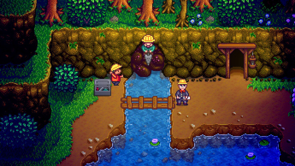 Joja Removing the Glittering Boulder