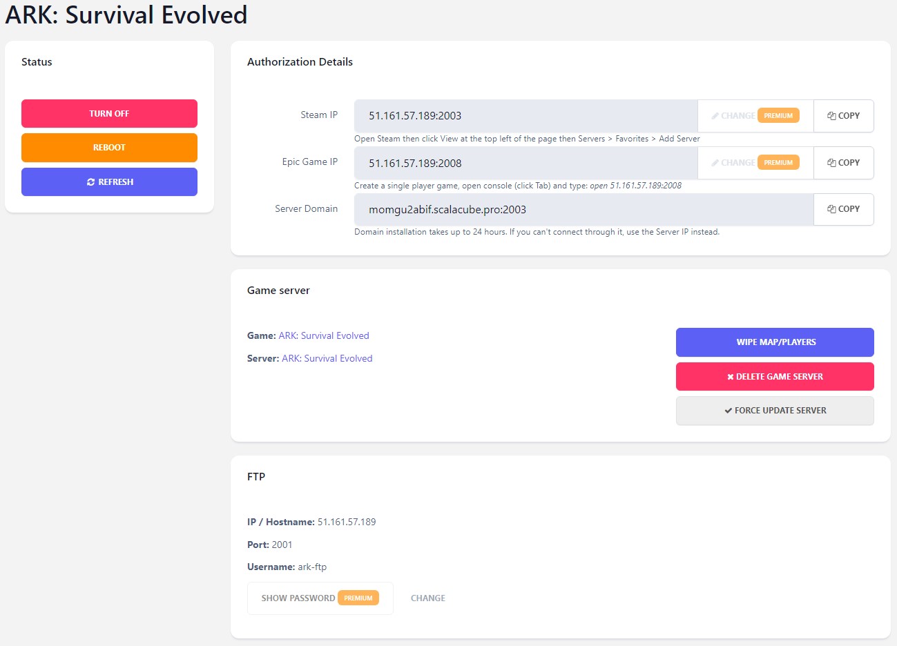 View Main Hub for Server
