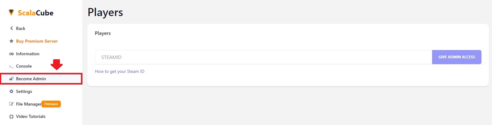 View Become Admin tab