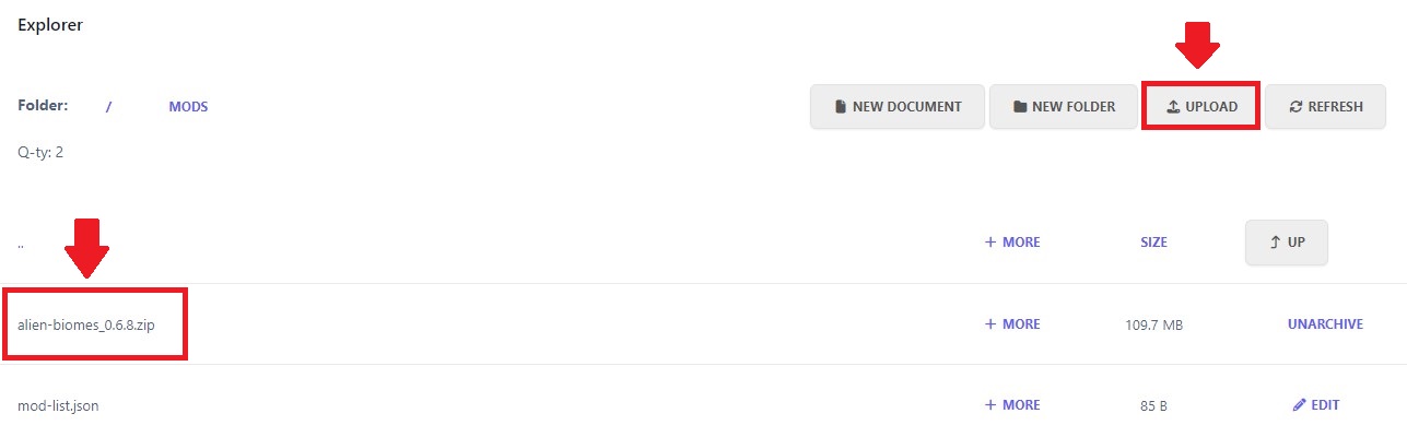 Uploading file to server