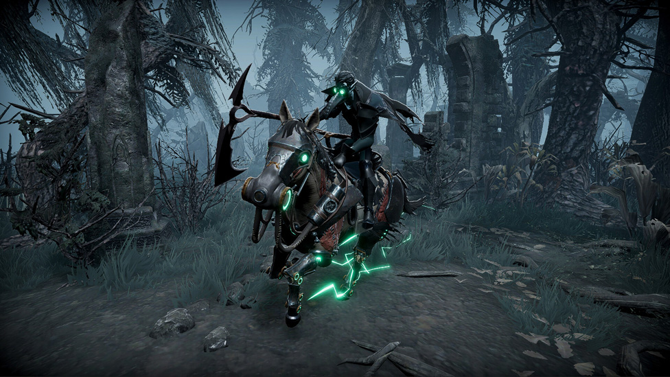 Plague Chemist’s Saddle from the Sinister Evolution Pack is equipped