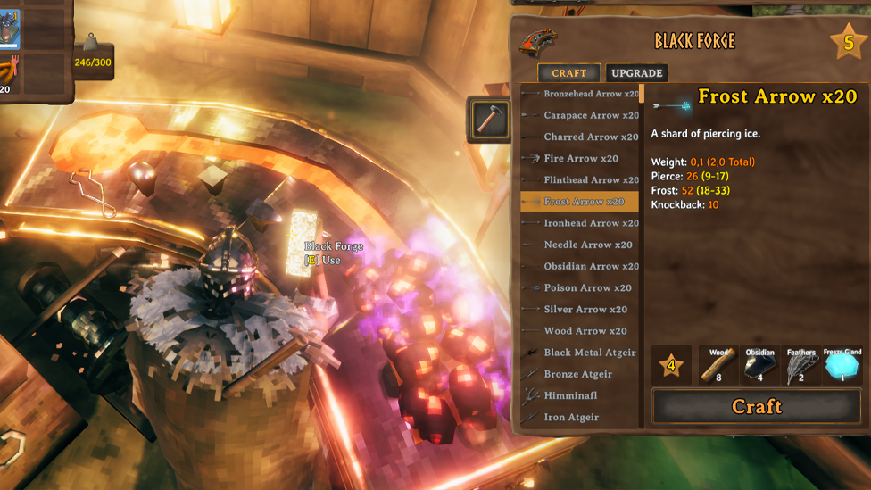  Crafting Frost Arrows With Obsidian