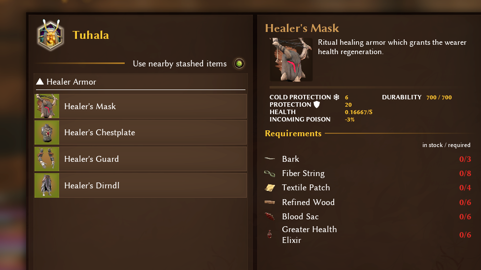  Healing Armor Recipes Unlocked Reward