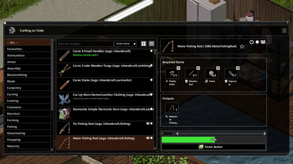 Crafting a Fishing Rod