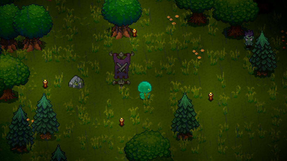  Banner of War Strategically Placed in the Forest