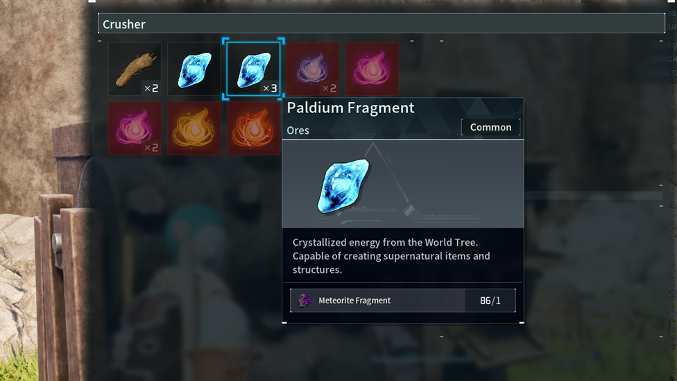  Paladium Fragments Available Using Crusher