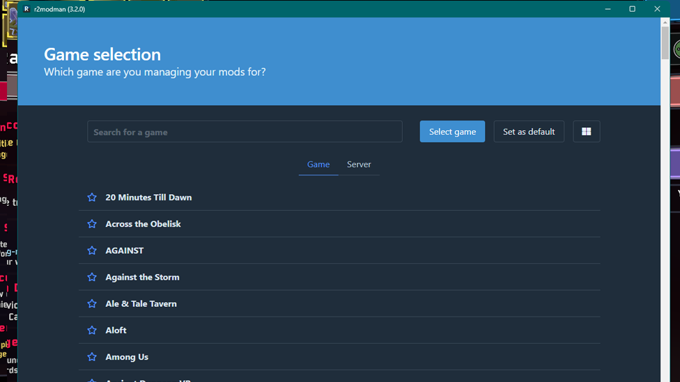  Mod Manager Starting Screen