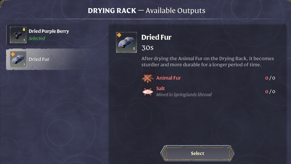  Dried Fur and the Recipe