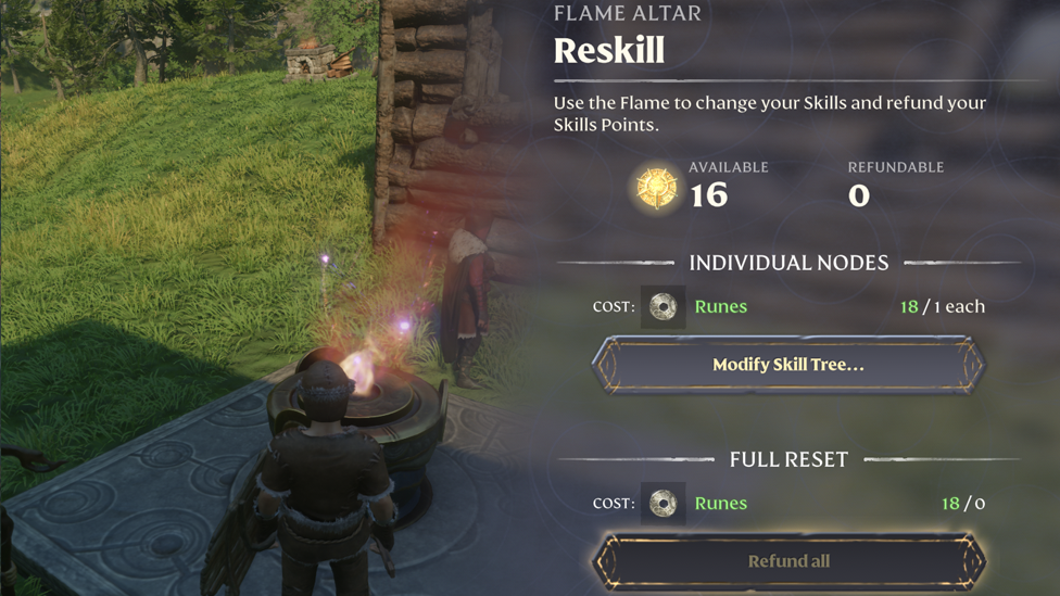  Interacting With Flame Altar to Reset Skills