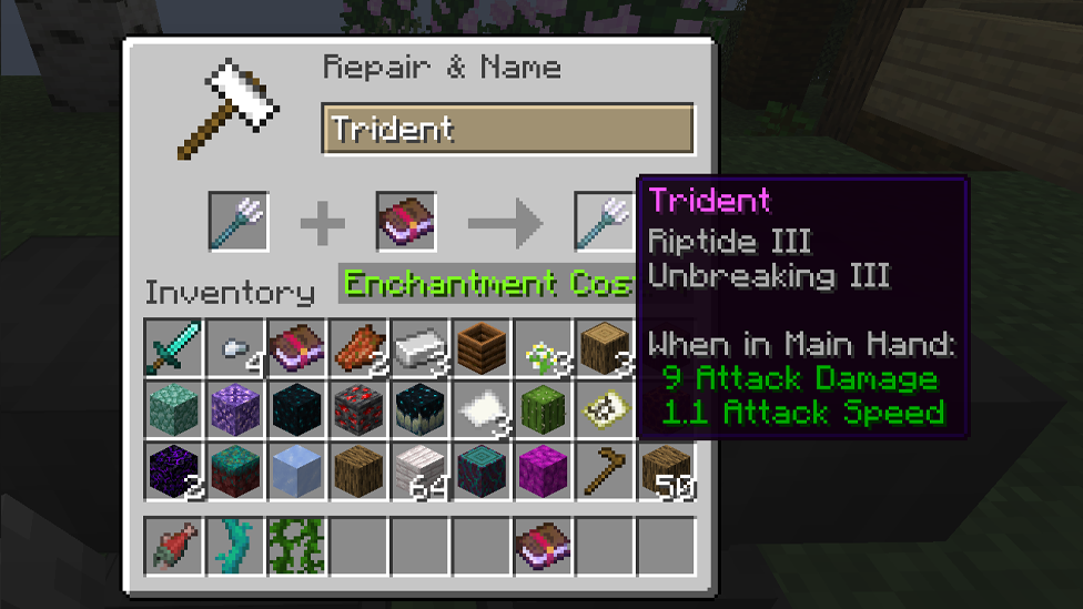  Trident and Unbreaking Enchanting