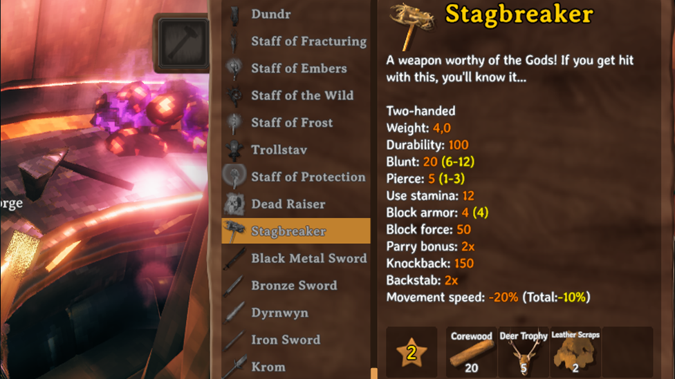  Crafting Stagbreaker Using Core Wood