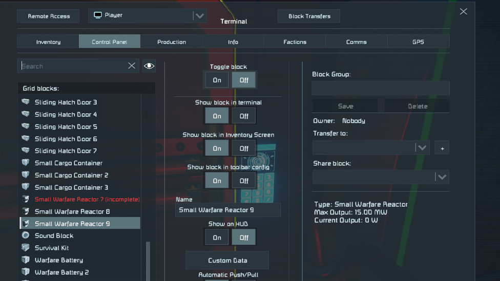  Disabling the Reactor Through Terminal