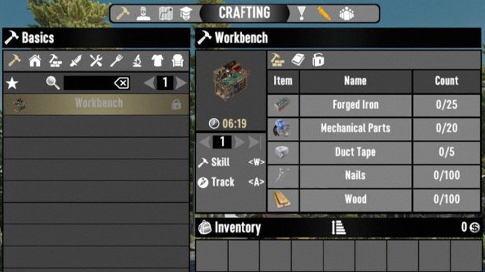  crafting a Workbench