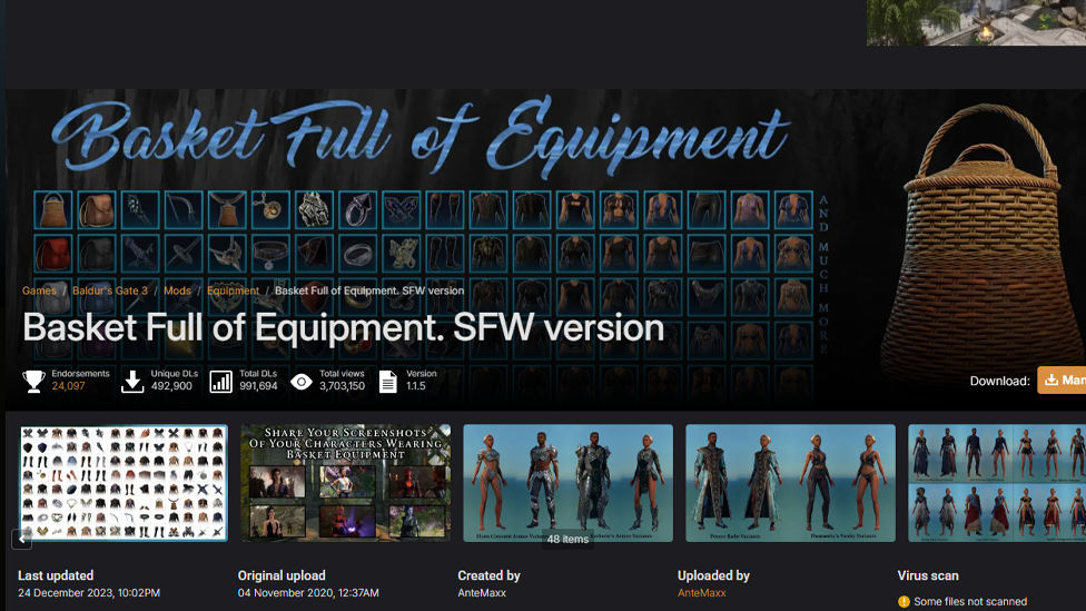  Basket Full of Equipment Mod