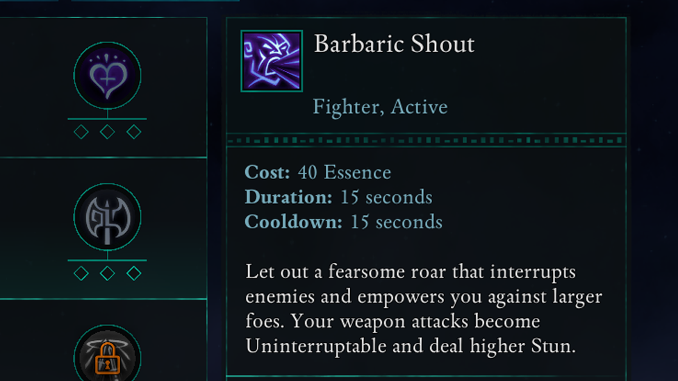 Barbaric Shout Ability Increases Your Chance to Stun