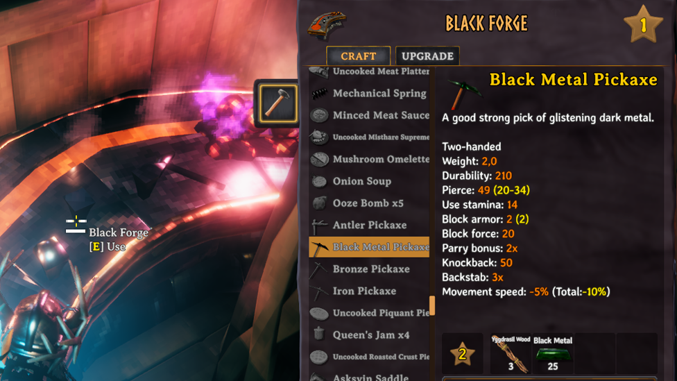 Black Metal Pickaxe
