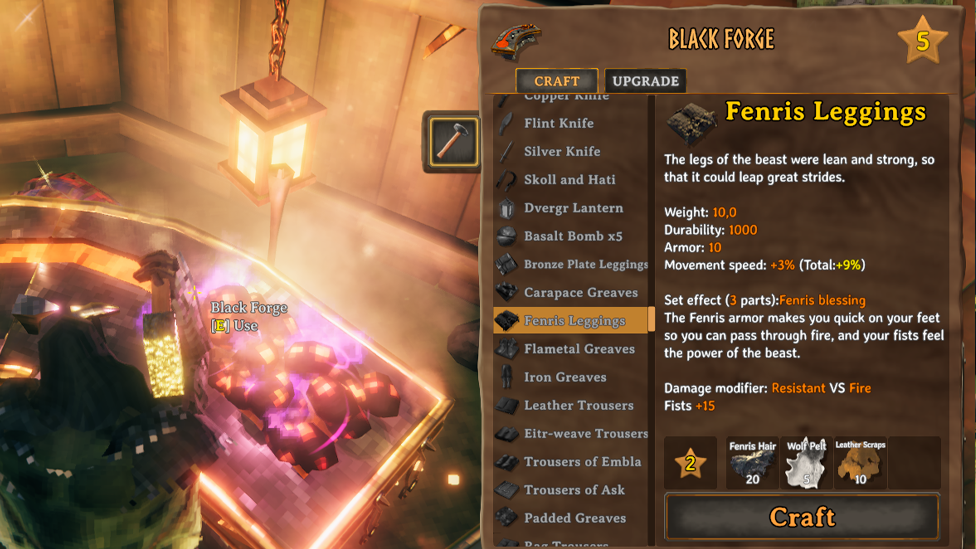 Fenris Leggings Recipe