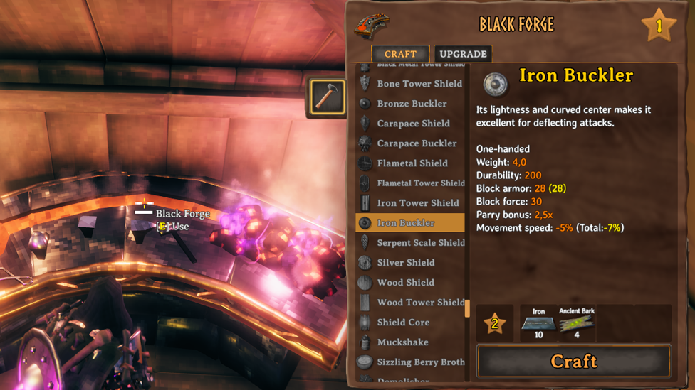 Crafting Iron Buckler