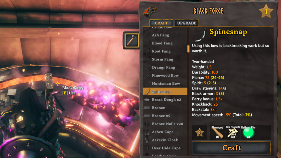 Crafting Spinesnap Bow