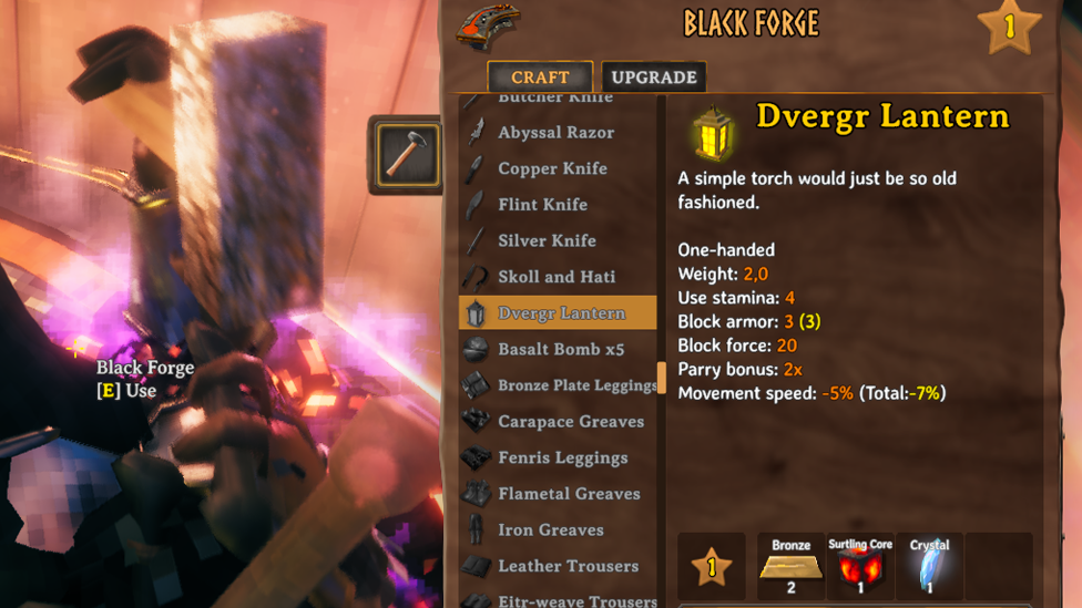 Crafting Dvergr Lantern