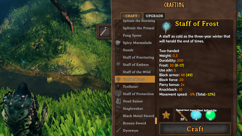 Staff of Frost Uses Yggdrasil Wood