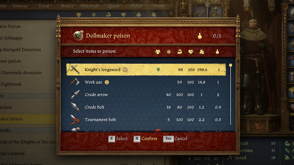 Dollmaker Poison Applied on Longsword