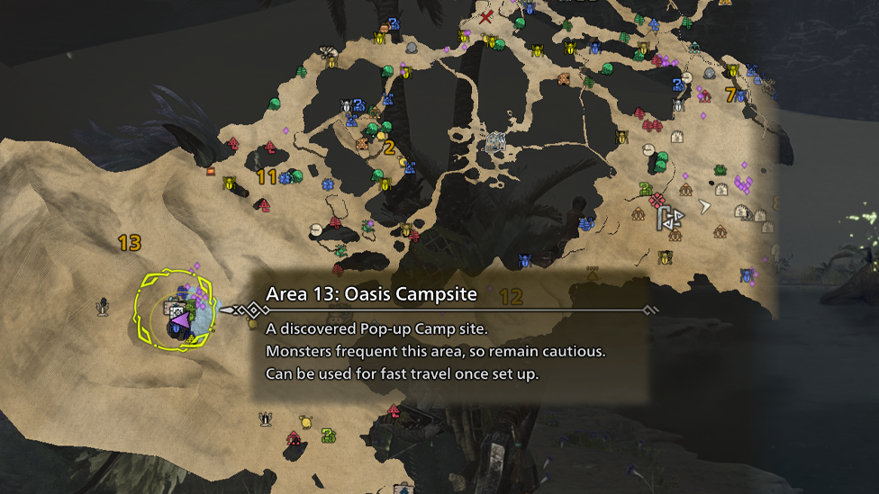 One of the First Fishing Spots in the Game is Oasis Campsite