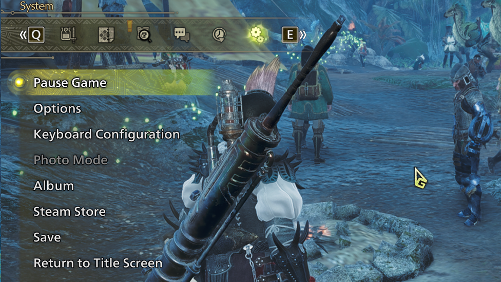 Menu Section Where You Can Find Pause Button