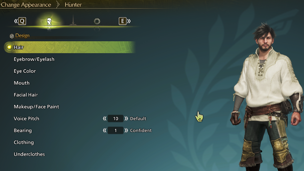 Changing Physical Appearance Menu