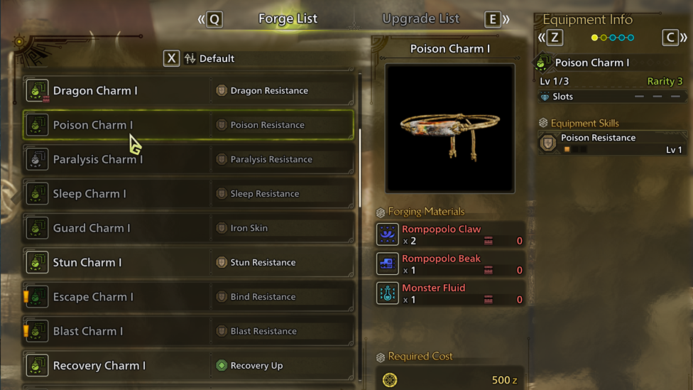 Monster Fluid is Necessary For Talisman Upgrades