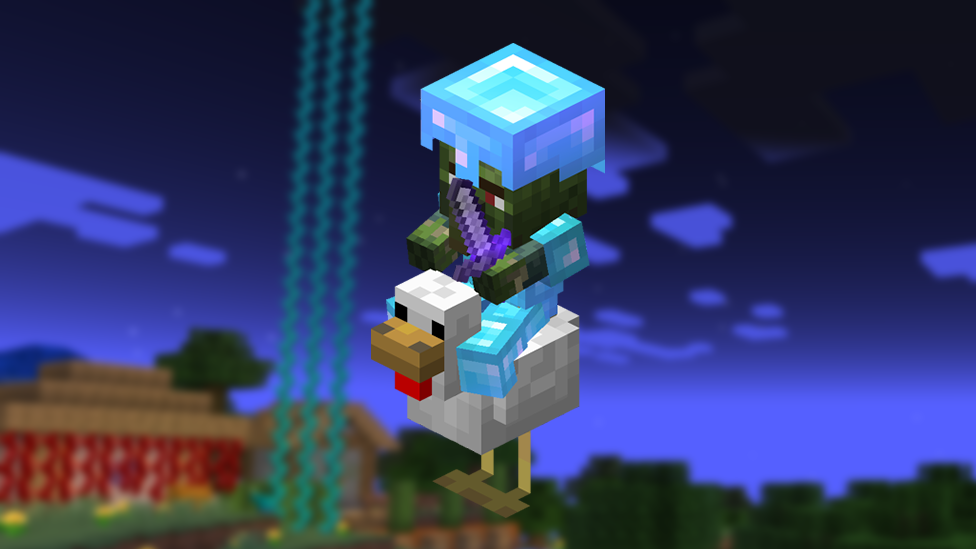 Zombie Villager Jockey With Full Enhanced Diamond Armor