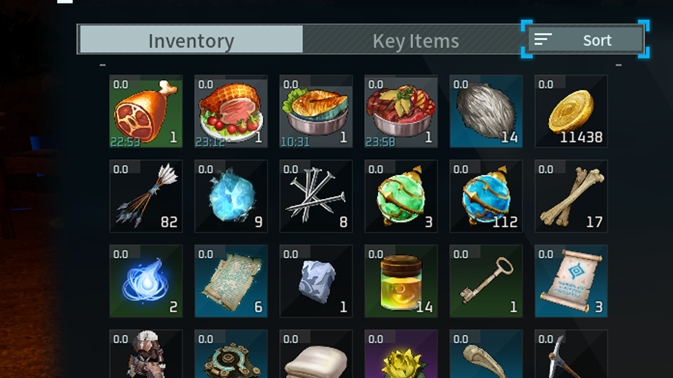 Sort Button on the Right Corner