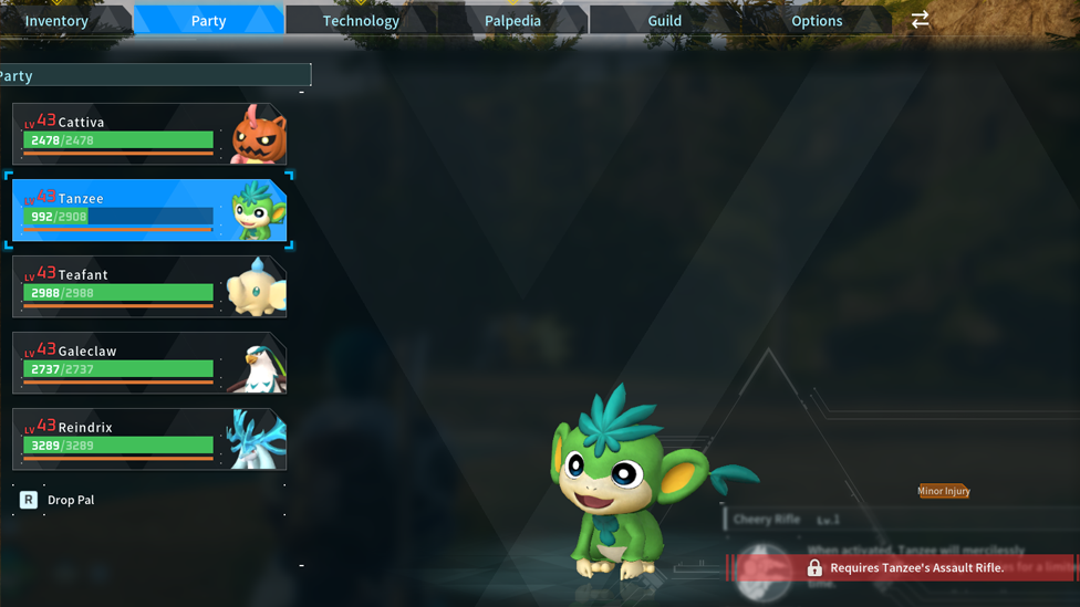 Drop Weak Pal From Party By Pressing R