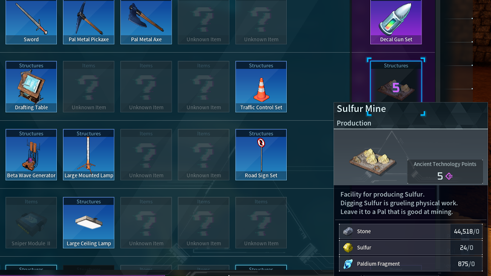 Sulfur Base Unlocked at Lvl45