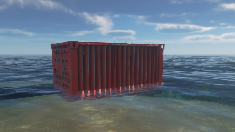 Container for Shipping Washed Up on the Shore