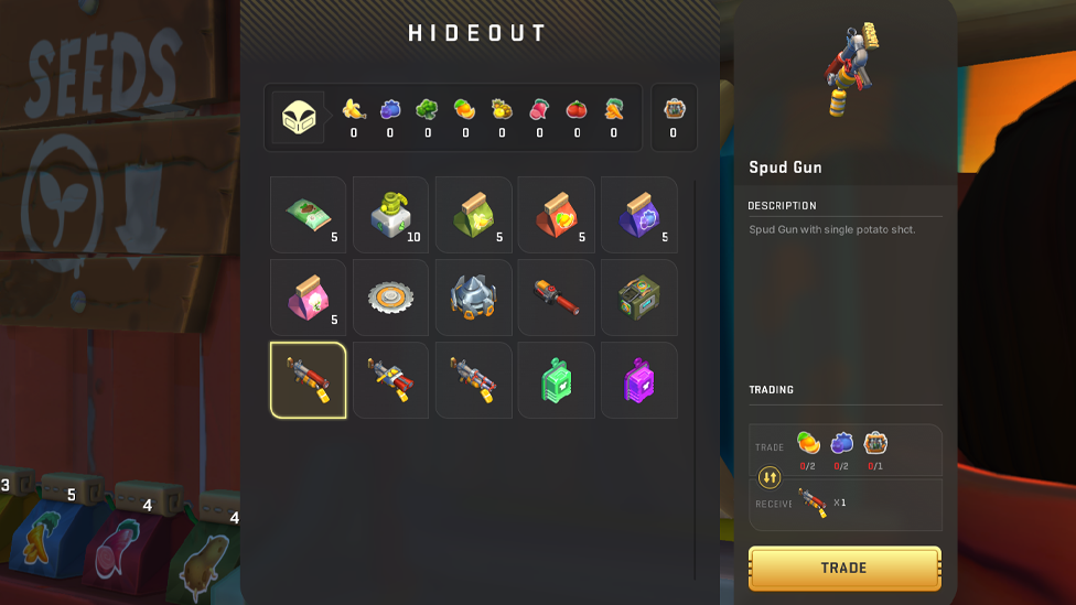 Trading For Spud Gun at the Hideout