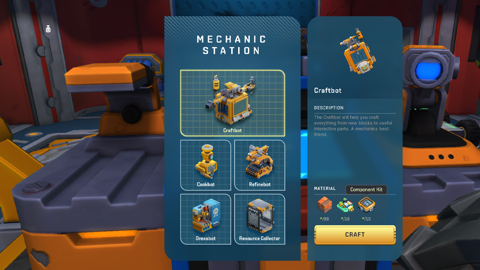 Craft Bot Recipe Requires Component Kits