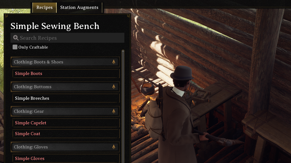 Crafting Clothing in Nightingale