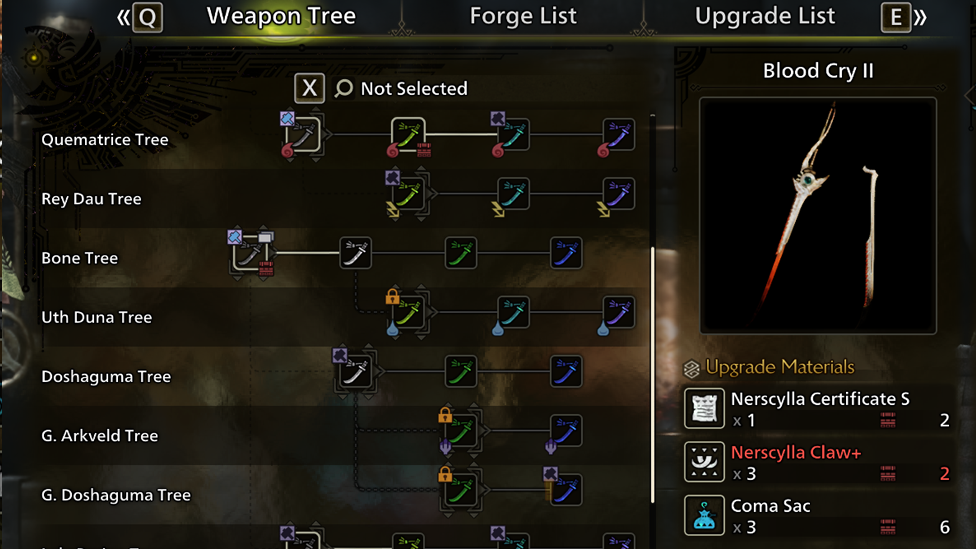 Blood Cry II Requires Coma Sacs