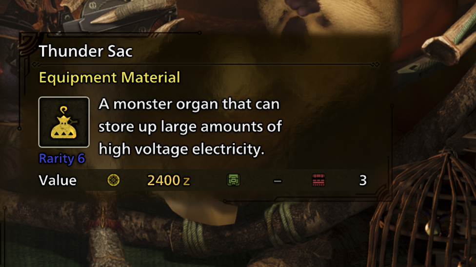 Thunder Sac in MH Wilds