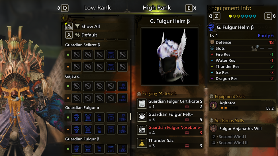 Utilizing Thunder Sac For Armor