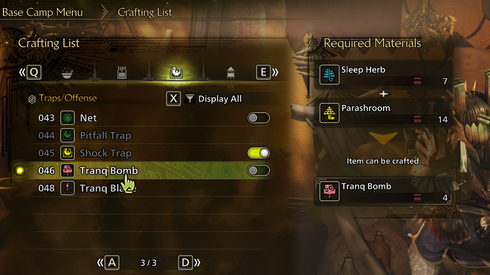 Crafting Tranq Bombs