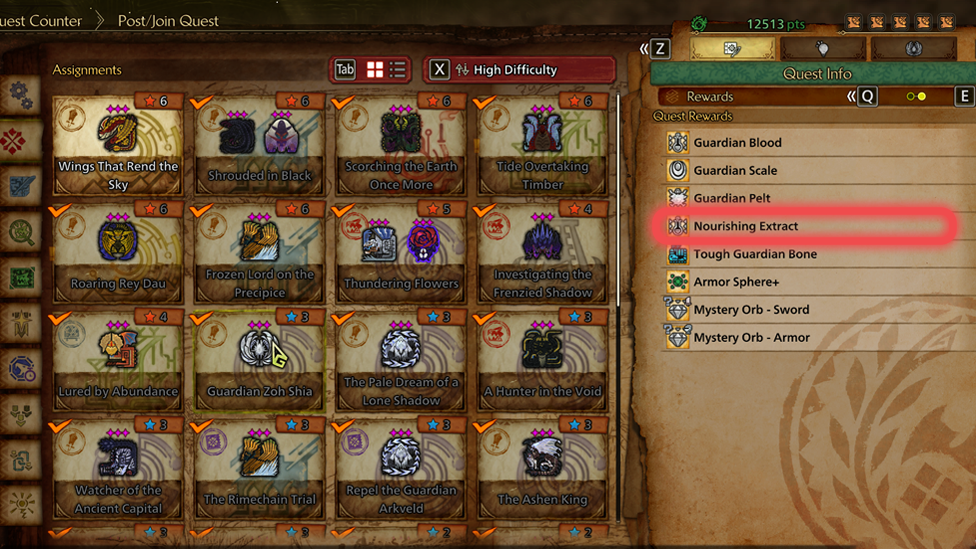 Guardian Zoh Shia Quests Has Nourishing Extract as a Reward