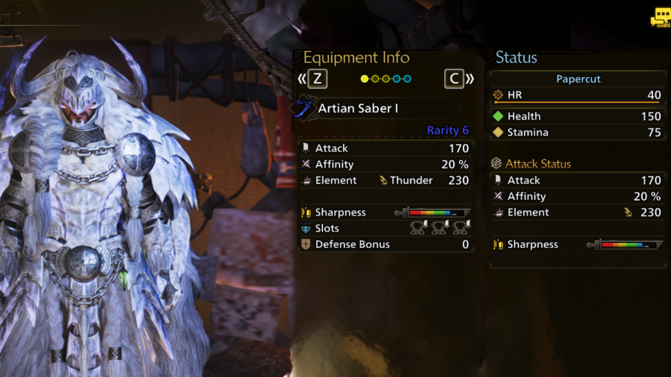 Choosing a Weapon With High Base Affinity