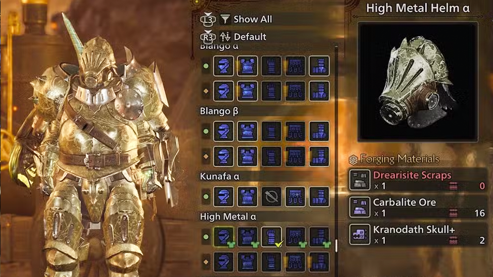 Crafting High Metal Armor